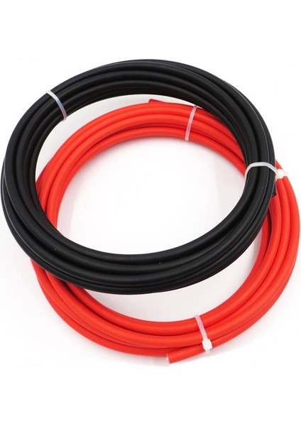 Solar Kablo (12M+12M) 10 mm Güneş Paneli Kablo Seti Siyah Kırmızı