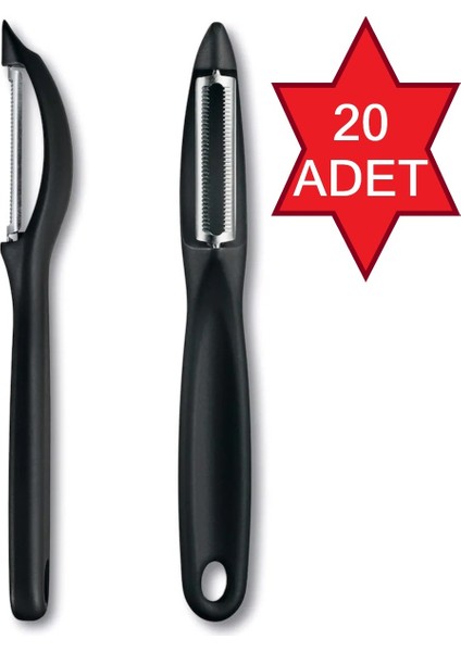 20 Adet Victorinox 7.6075 Siyah Soyacak Kutulu