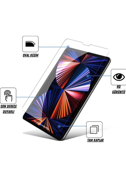 Apple iPad Pro 3.nesil 12.9 Inç 2018 Uyumlu Temperli Kırılmaz Ekran Koruyucu modelleri