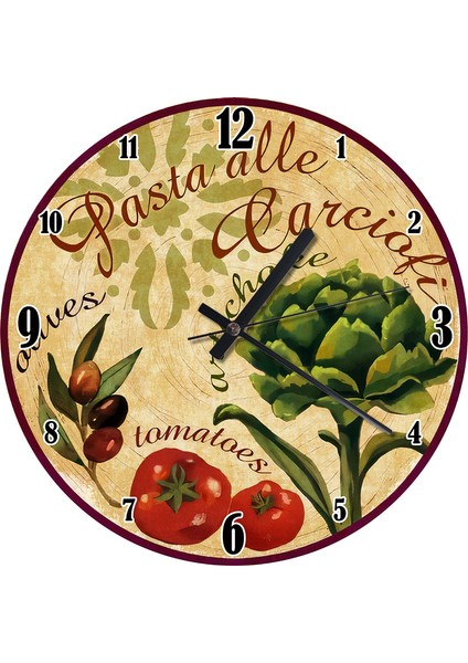 Mutfak Için Desenli Duvar Saati