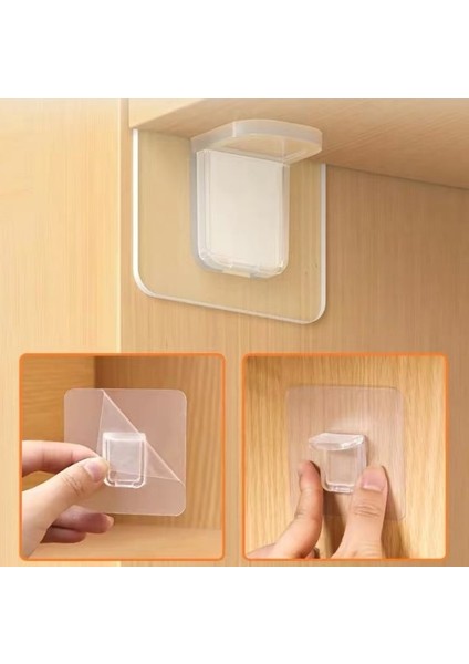 Yapışkanlı Raf Yapıcı 4'lü Klips Raf Tutucu