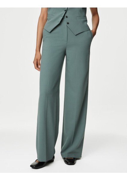 Yüksek Bel Wide Leg Pantolon