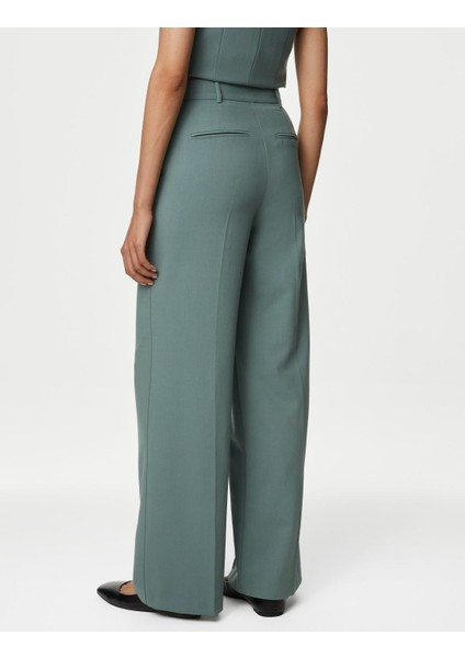Yüksek Bel Wide Leg Pantolon