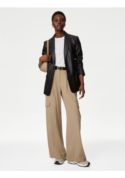 Regular Fit Wide Leg Kargo Pantolon