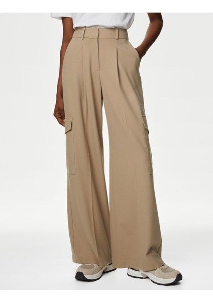 Regular Fit Wide Leg Kargo Pantolon