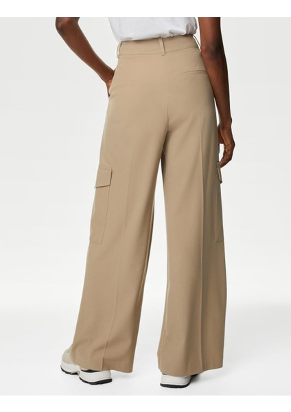 Regular Fit Wide Leg Kargo Pantolon