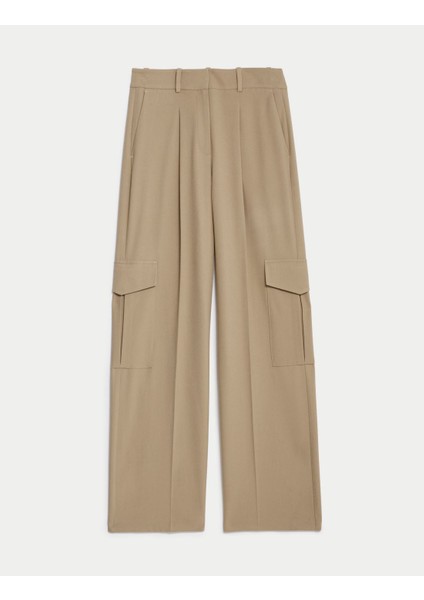 Regular Fit Wide Leg Kargo Pantolon