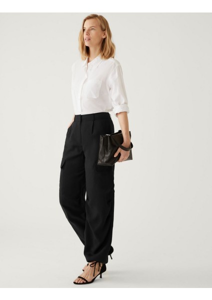 Relaxed Fit Wide Leg Kargo Pantolon fiyatları