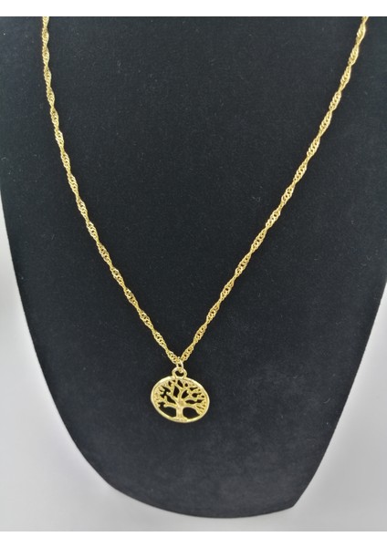Hayat Ağacı Gold Renk Kadın Kolye indirimleri