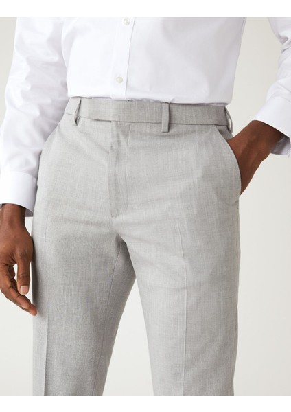 Tailored Fit Dokulu Pantolon