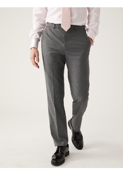 Marks & Spencer Slim Fit Sharkskin Pantolon