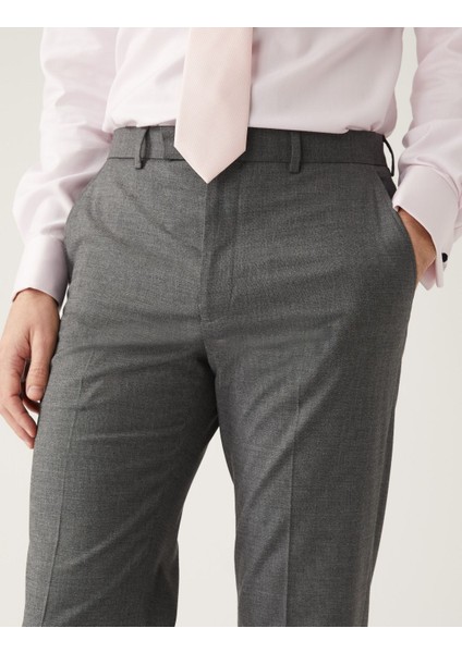 Marks & Spencer Slim Fit Sharkskin Pantolon