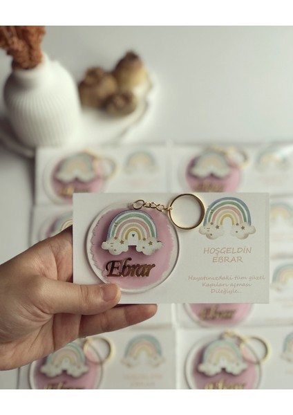 Pleksi Anahtarlık 20 Adet Doğumgünü, Yenidoğan Hediyelik