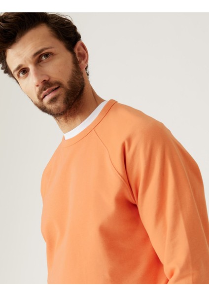 Marks & Spencer Saf Pamuklu Yuvarlak Yaka Sweatshirt