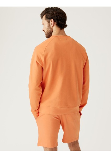 Marks & Spencer Saf Pamuklu Yuvarlak Yaka Sweatshirt