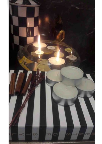 Iv Candles 12'li Beyaz Büyük Tealight Mum modelleri
