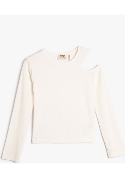 Kız Çocuk Uzun Kollu Pencere Detaylı Kaşkorse Bluz 4WKG10328AK