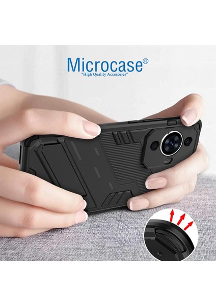 Huawei Nova 11 Pro Matrix Serisi Armor Standlı Perfect Koruma Kılıf - Siyah AL3416 fiyatları