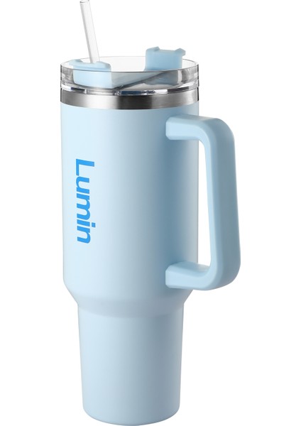 Lumin Quencher Tumbler 0,89 Litre Vakum Yalıtımlı Termos Bardak Kapaklı ve Pipetli Cloud Blue