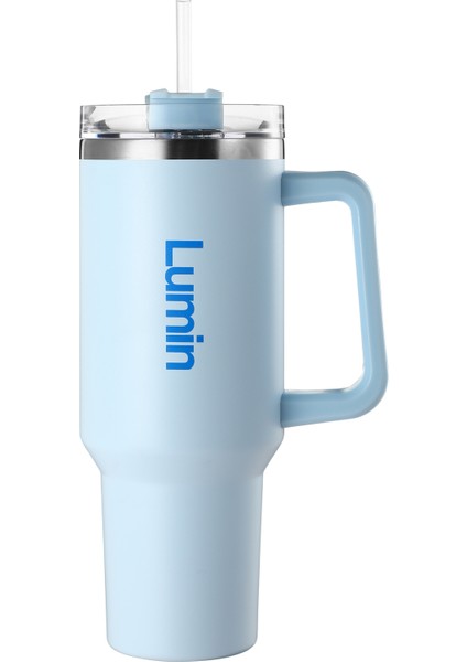 Lumin Quencher Tumbler 0,89 Litre Vakum Yalıtımlı Termos Bardak Kapaklı ve Pipetli Cloud Blue