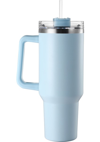 Lumin Quencher Tumbler 0,89 Litre Vakum Yalıtımlı Termos Bardak Kapaklı ve Pipetli Cloud Blue