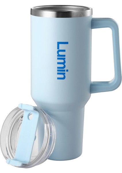 Lumin Quencher Tumbler 0,89 Litre Vakum Yalıtımlı Termos Bardak Kapaklı ve Pipetli Cloud Blue