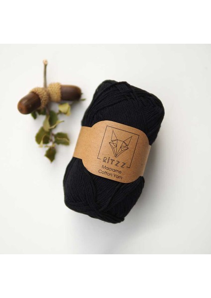 Ince Koton Makrome Ipi // 1,5mm // 009 // Siyah