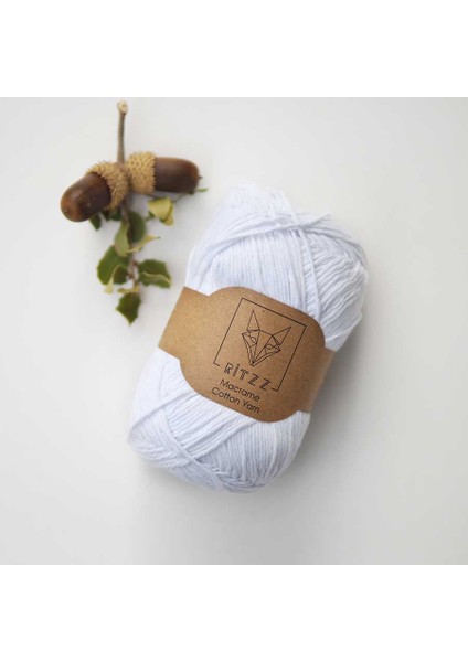 Ince Koton Makrome Ipi // 1,5mm // 033 // Kar Beyaz