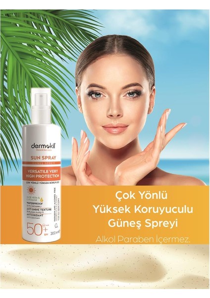 Sun Çok Yönlü Yüksek Koruyucu Güneş Spreyi 50 Spf 200ML modelleri