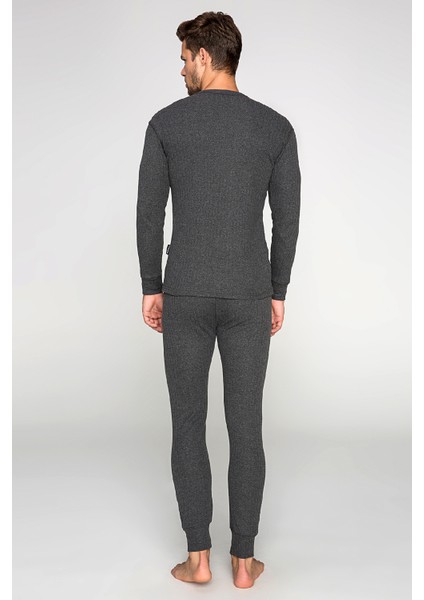 Soft Termal İçlik Seti Antrasit Renkli Pamuklu Erkek Çamaşırı Konforu modelleri