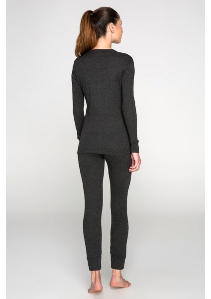 Soft Termal İçlik Seti Antrasit Renkli Pamuklu Erkek Çamaşırı Konforu fırsatları