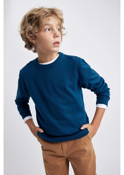 Erkek Çocuk Bisiklet Yaka Triko Kazak A4992A823WN fırsatları