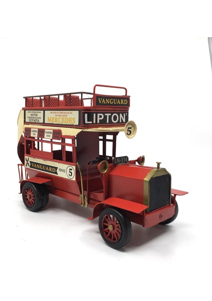 1966 Mercedes Klasik Çift Katlı Dekoratif Metal Otobüs