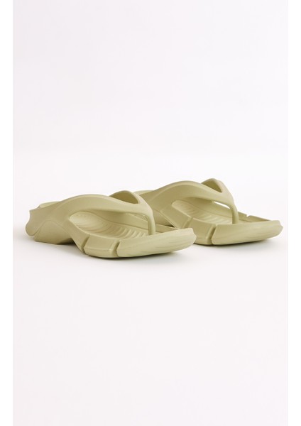 Kadın Yeşil Kalın Tabanlı Parmak Arası Eva Terlik modelleri