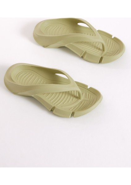 Kadın Çimen Yeşili Kalın Tabanlı Parmak Arası Eva Terlik modelleri