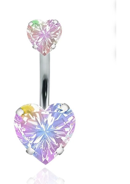 Hologram Kalp Figürlü Göbek Piercing