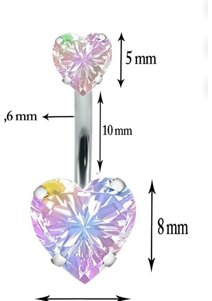 Hologram Kalp Figürlü Göbek Piercing fiyatları