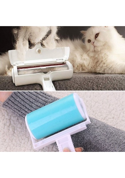 Hazneli Kedi&köpek Tüy Temizleyici Kıl Toz Toplayıcı + Yeni Nesil Yıkanabilir Tüy Toz Toplama Rulosu
