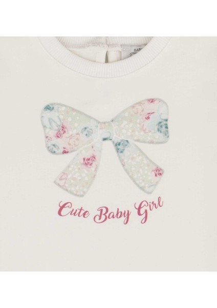 Kız Bebek Fiyonk Baskılı Iki Renkli Takım modelleri