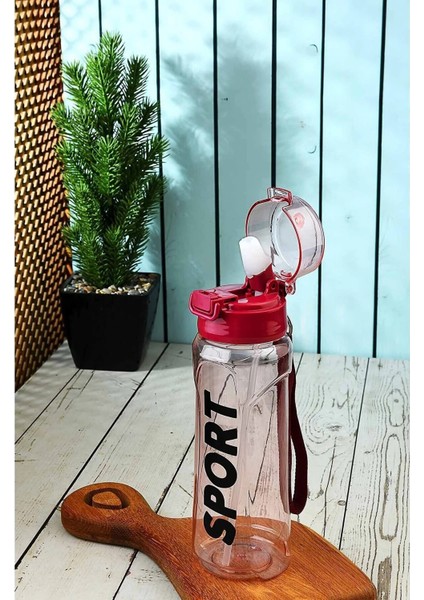 Kırmızı Sport Sporcu Öğrenci 700 ml Suluk Matara %100 Sızdırmaz Kilitli Ipli Üst Kalite Bpa Içermez fırsatları