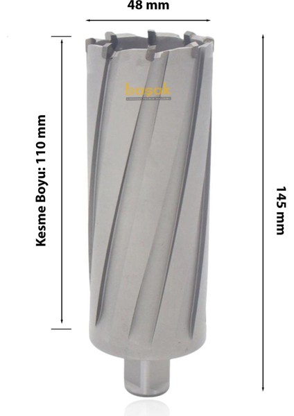 48 x 110 mm Tct Uzun Elmas Manyetik Matkap Ucu HC110