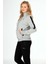 Gri Melanj/siyah Kadın Yarım Balıkçı Yaka Fermuarlı Eşofman Takım 201801 2