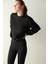 Siyah Ayarlanabilir Bel Sweatshirt 2