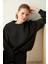 Siyah Ayarlanabilir Bel Sweatshirt 4