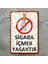 Sigara Içmek Yasaktır Pas Görümlü Metal Uyarı Levhası - Vintage Alüminyum Tabela 2