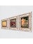 İki Müzisyen Kız, Leonardo da Vinci Vitruvius Adamı, Nar Taş Duvar Tablosu Çerçeveli Duvar Dekoru 3 Parça Tablo Seti Wall Art T3-1355 2