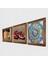 Mandala, İki Müzisyen Kız Tablosu, Nar Taş Duvar Tablosu Ahşap Çerçeveli Duvar Dekoru 3 Parça Tablo Seti Wall Art W3-1496 2