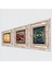 Stone Nazar, Leonardo da Vinci Vitruvius Adamı, Nar Çerçeveli Taş Duvar Tablosu 3’lü Set - Dekoratif Modern Sanat, Ev ve Ofis Dekoru |TK3-1381| 2
