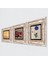 Ebru Sanatı, Leonardo da Vinci Vitruvius Adamı, Nar Taş Duvar Tablosu Çerçeveli Duvar Dekoru 3 Parça Tablo Seti Wall Art T3-1365 2