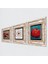 Yaşam Çiçeği, Nar Çerçeveli Taş Duvar Tablosu 3’lü Set - Dekoratif Modern Sanat, Ev ve Ofis Dekoru |TK3-819| 2